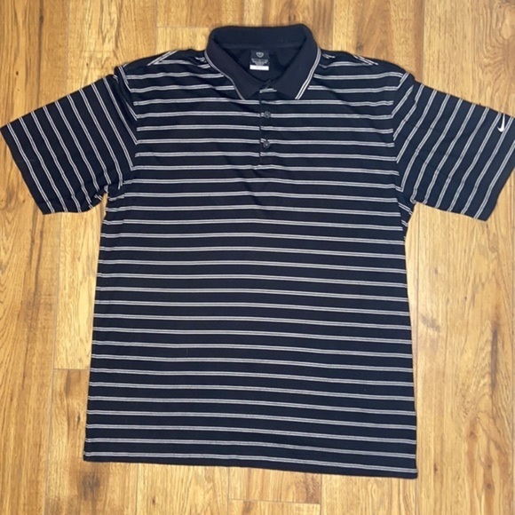 Black with white stripes Nike golf polo - Picture 1 of 8
